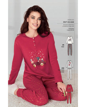 ART. SNT1468- pigiama donna m/l cotone interlock snt1468 - Fratelli Parenti